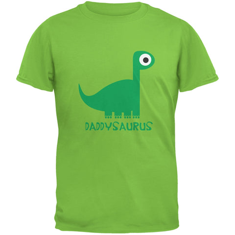 Daddysaurus Father and Child Lime Green Adult T-Shirt
