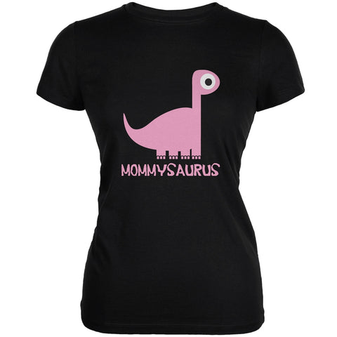 Mommysaurus Mother and Child Black Juniors Soft T-Shirt