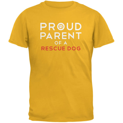 Proud Parent Of A Rescue Dog Gold Adult T-Shirt