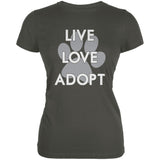 Live Love Adopt Asphalt Juniors Soft T-Shirt