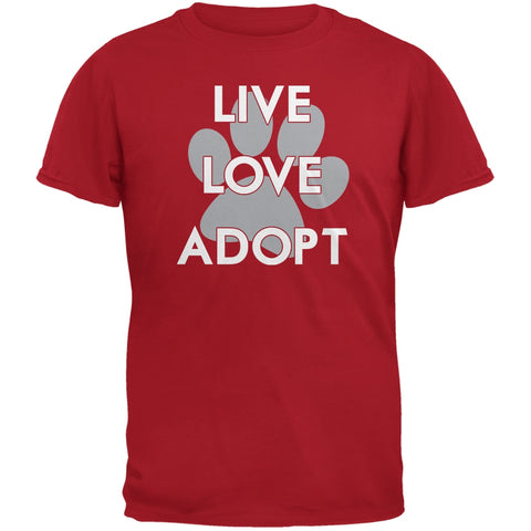 Live Love Adopt Red Adult T-Shirt