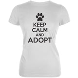 Keep Calm And Adopt Aqua Juniors Soft T-Shirt