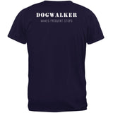 Dog Dogwalker Badge Makes Frequent Stops Navy Youth T-Shirt