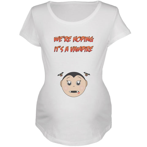 We're Hoping It's a Vampire White Maternity Soft T-Shirt