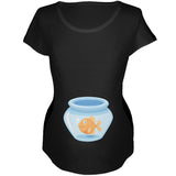 Fish Bowl Black Maternity Soft T-Shirt