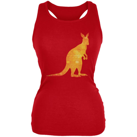 Australian Spirit Animal Kangaroo Red Juniors Soft Tank Top