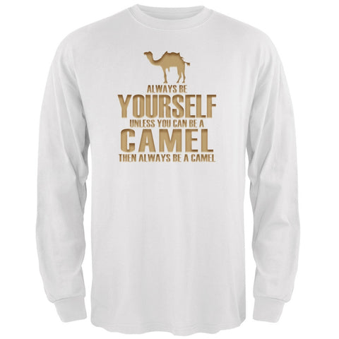 Always Be Yourself Camel White Adult Long Sleeve T-Shirt