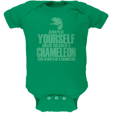 Always Be Yourself Chameleon Kelly Green Soft Baby One Piece