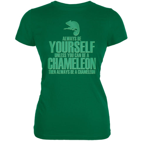Always Be Yourself Chameleon Kelly Green Juniors Soft T-Shirt