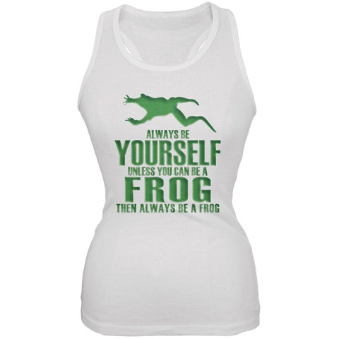 Always Be Yourself Frog White Juniors Soft Tank Top
