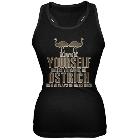 Always Be Yourself Ostrich Black Juniors Soft Tank Top