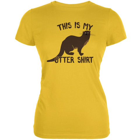 This Is My Otter Shirt Bright Yellow Juniors Soft T-Shirt