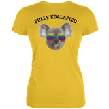 Fully Koalafied Bright Yellow Juniors Soft T-Shirt