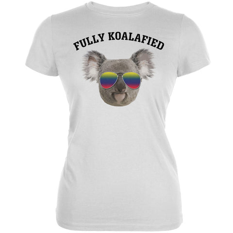 Fully Koalafied White Juniors Soft T-Shirt