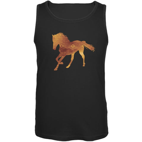 Native American Spirit Horse Black Adult Tank Top