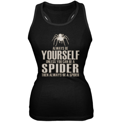 Always Be Yourself Spider Black Juniors Soft Tank Top