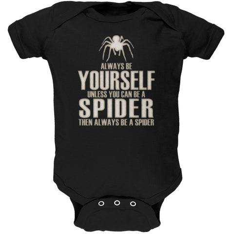 Always Be Yourself Spider Black Soft Baby One Piece