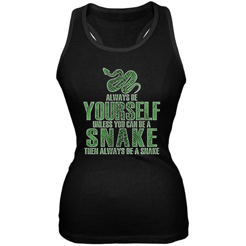 Always Be Yourself Snake Black Juniors Soft Tank Top