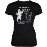 Let's Make A Panda Funny Dark Heather Juniors Soft T-Shirt