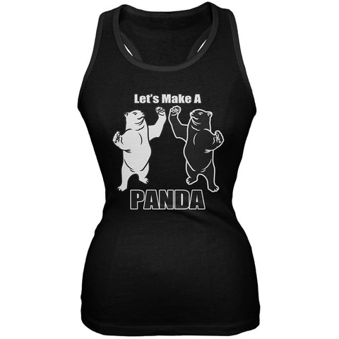 Let's Make a Panda Funny Black Juniors Soft Tank Top