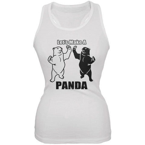Let's Make a Panda Funny White Juniors Soft Tank Top