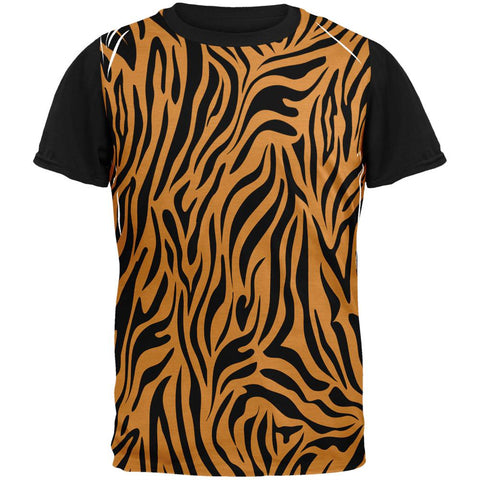 Zebra Print Orange Adult Black Back T-Shirt