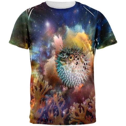 Pufferfish IN SPACE All Over Adult T-Shirt