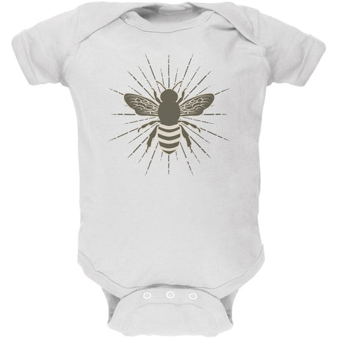 Bumble Bee Rays White Soft Baby One Piece