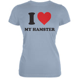 I Heart My Hamster Light Blue Juniors Soft T-Shirt