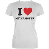 I Heart My Hamster Light Blue Juniors Soft T-Shirt