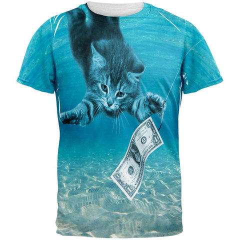 Kitty Nevermind Cat Parody All Over Adult T-Shirt
