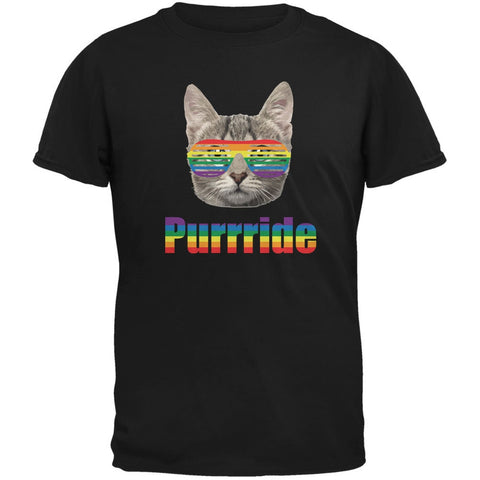 LGBT Purride Funny Cat Black Adult T-Shirt