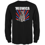 4th of July Meowica Black Adult Long Sleeve T-Shirt