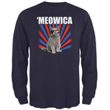 4th of July Meowica Black Adult Long Sleeve T-Shirt