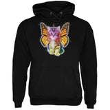 Rainbow Butterfly Unicorn Kitten White Adult Hoodie