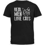 Real Men Love Cats Black Adult T-Shirt