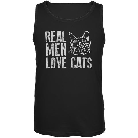 Real Men Love Cats Black Adult Tank Top