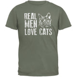 Real Men Love Cats Black Adult T-Shirt