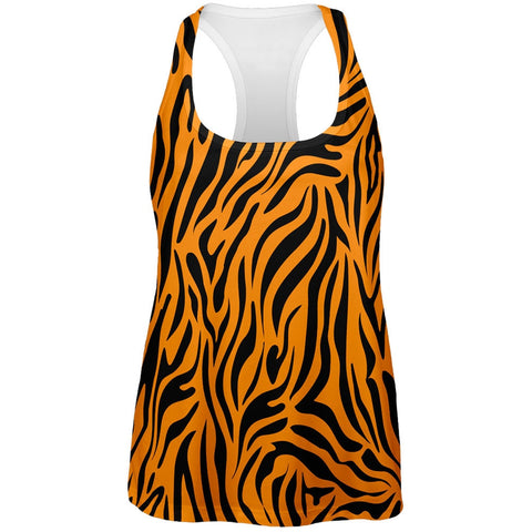 Zebra Print Orange All Over Womens Tank Top