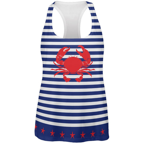 Crab Fourth of July Nautical All Over Womens Tank Top