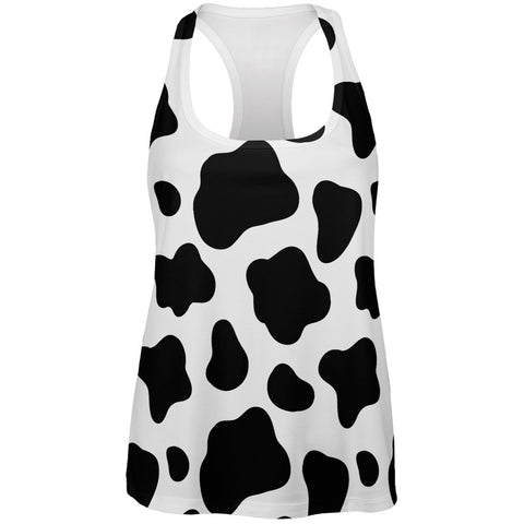 Cow Pattern Costume All Over Womens Racerback Tank Top