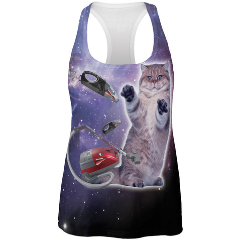Vacuum Cat All Over Womens Work Out Tank Top