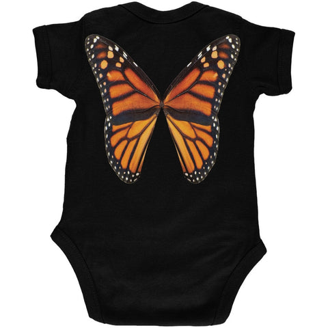 Monarch Butterfly Wings Costume Black Soft Baby One Piece