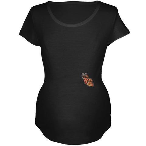 Monarch Butterfly Wings Costume Black Maternity Soft T-Shirt