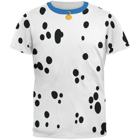 Halloween Costume Dog Dalmatian with Blue Collar All Over Mens T Shirt - front view