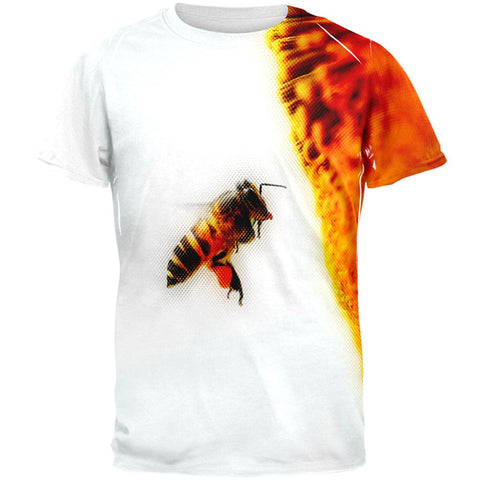 Honey Bee in Flight All Over Adult T-Shirt