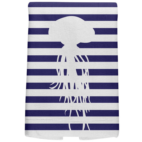 Jellyfish Nautical Stripes All Over Hand Towel