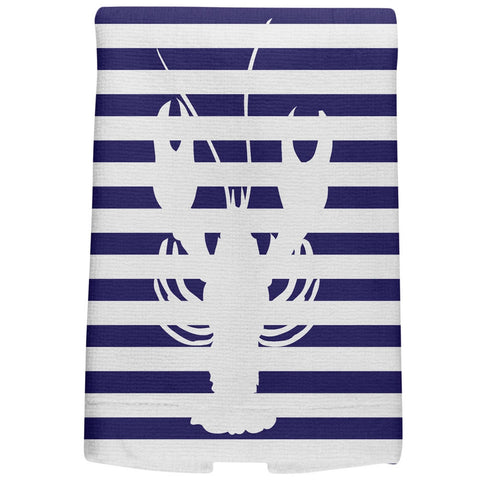 Lobster Nautical Stripes All Over Hand Towel