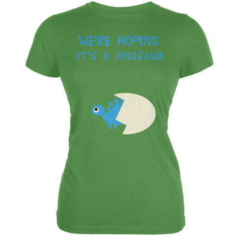 We're Hoping It's a Dinosaur Boy Leaf Juniors Soft T-Shirt
