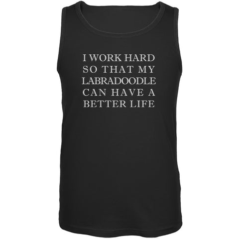 I Work Hard for My Labradoodle Black Adult Tank Top